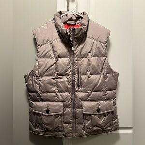 Eddie Bauer Metallic Gray Quilted Vest